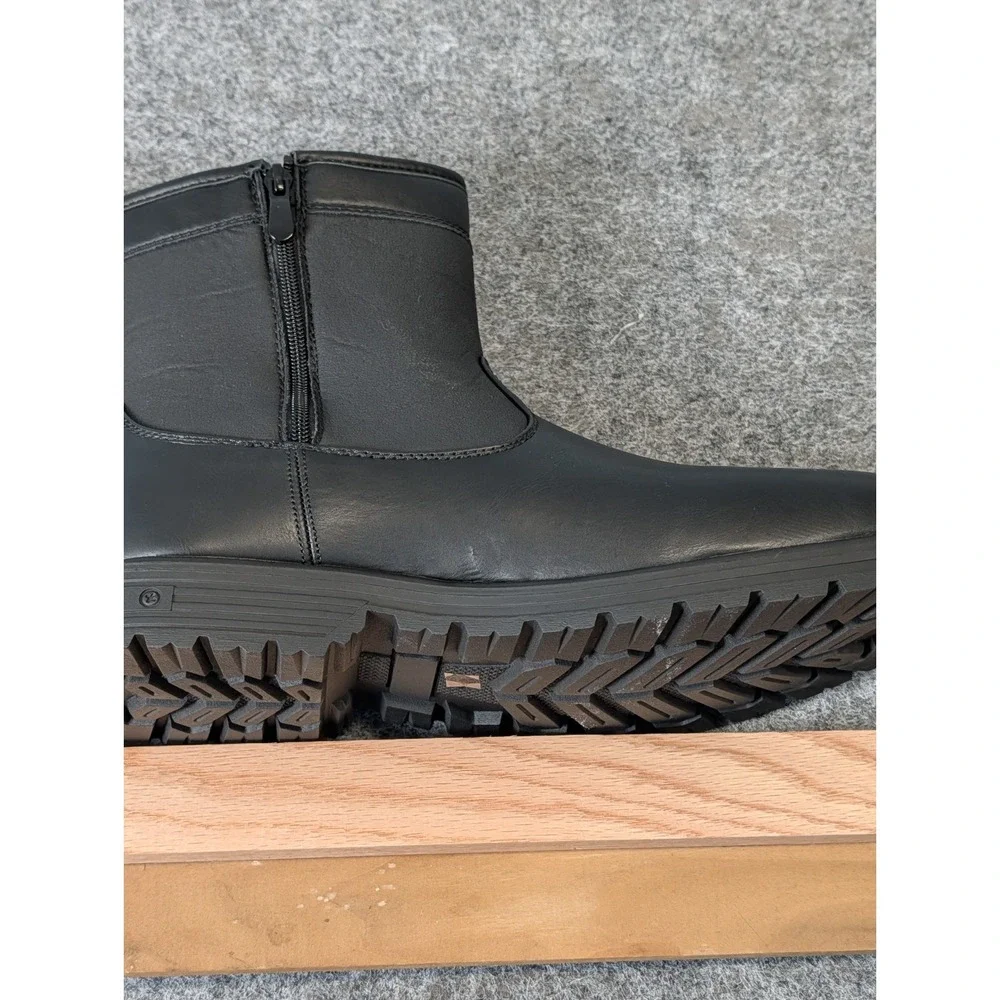 Thermolite Arctic Waterproof Boots Men's 12M Black Rubber Soles Zip up Lined